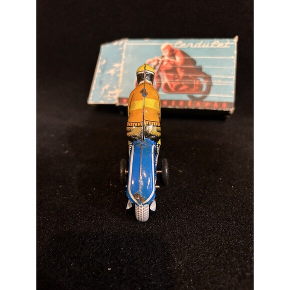 Tin Toy  Friction Powered Motorkerekpar Motorcycle W/Box B1 - Picture 6 of 12